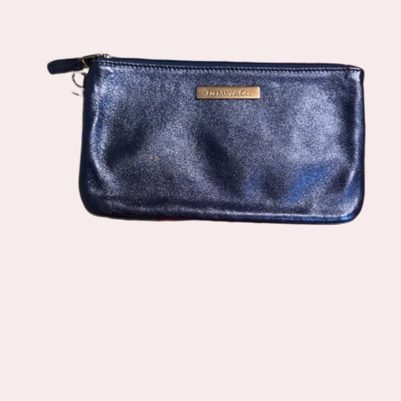 Tiffany & Co blue metallic leather pouch/wristlet no strap - Picture 3 of 8